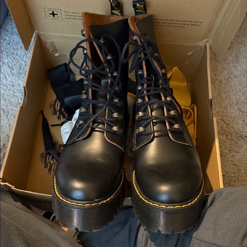 Dr. Martens Black Leather Platform Boots